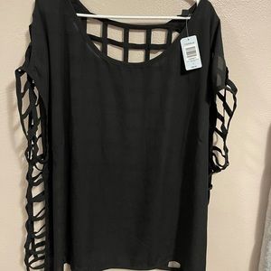 Torrid cage back dress shirt